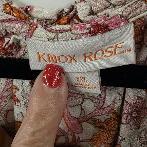 Knox Rose Floral Peasant Blouse – Size XXL – 100% Cotton - Picture 4 of 9